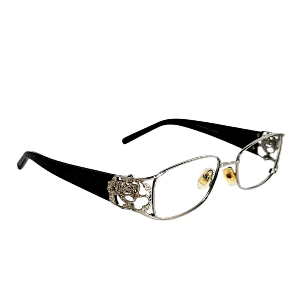 Designer Eyeglass Frame Rectangular Silver Women - image 2